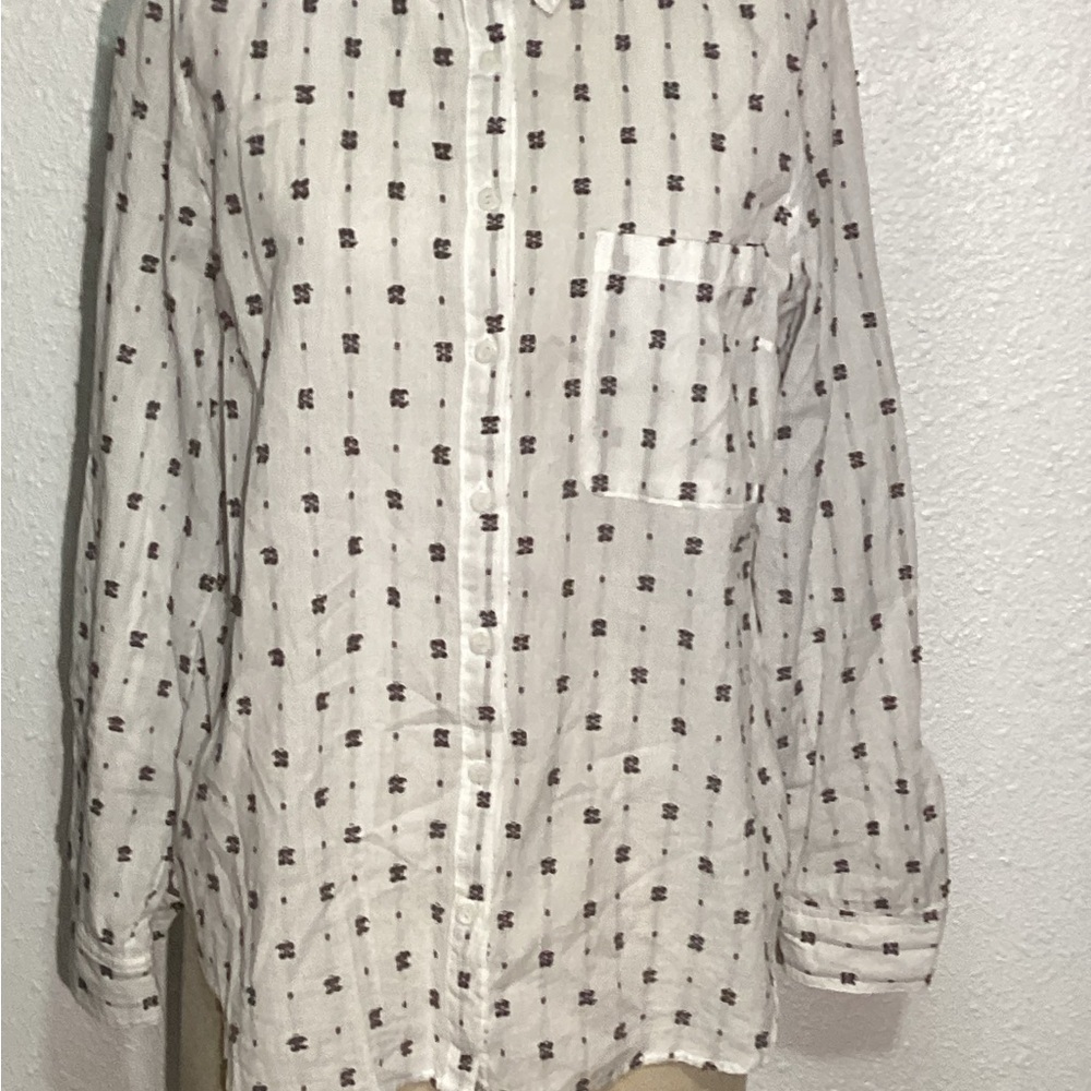 Anthropologie Maeve clip dot button up blouse size 14 - Picture 5 of 11